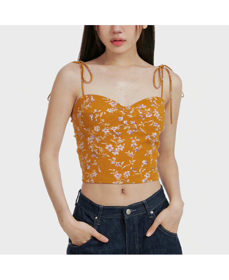 Yellow Floral Print Camisole
