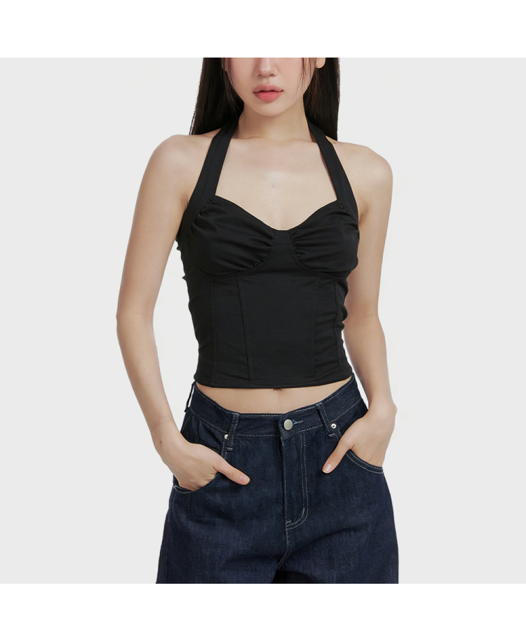 Retro Halter Neck Tank Top