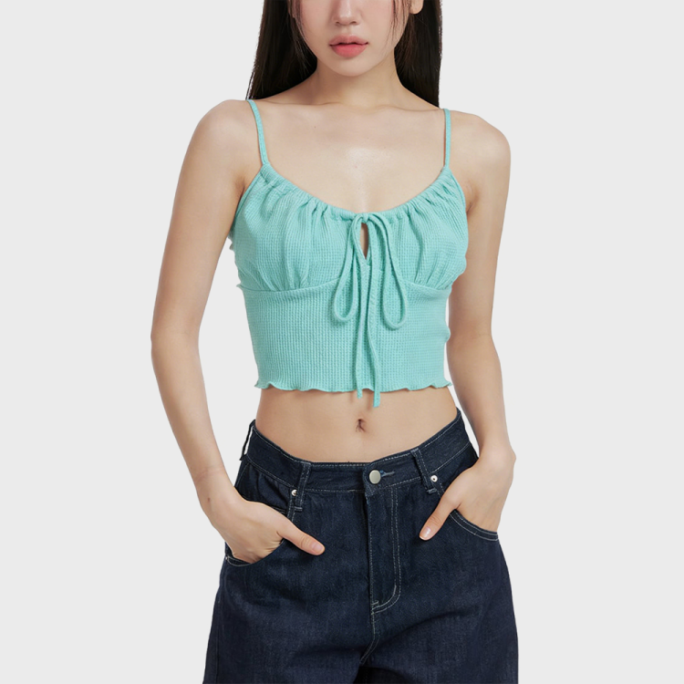 Solid Color Camisole with Gathered