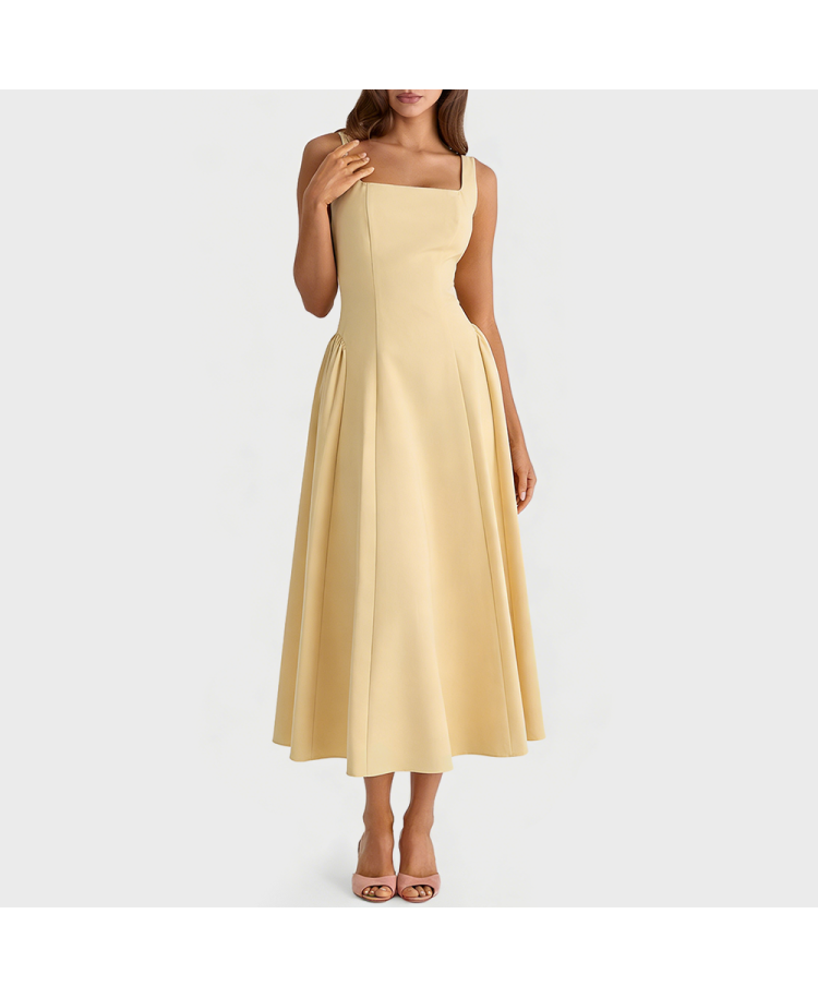 Yellow Square Neck Sundress