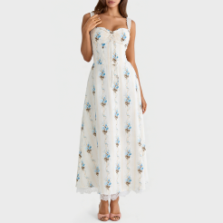 Blue Floral Print Sundress