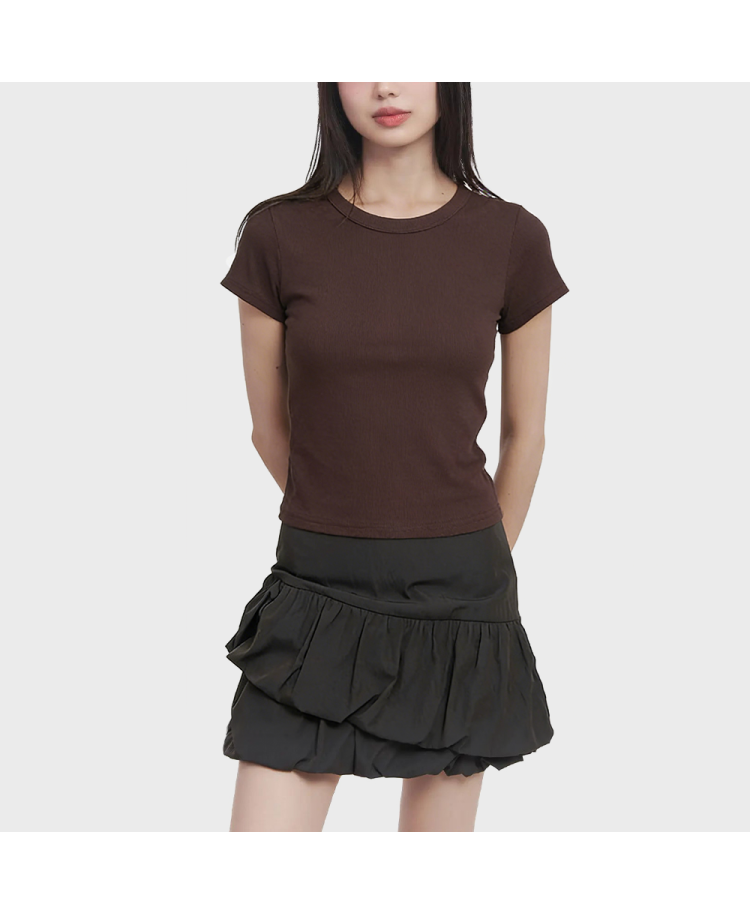 Basic Crew Neck Short-Sleeve Top