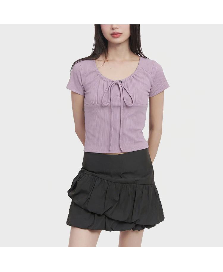 Drawstring Short-Sleeve Top