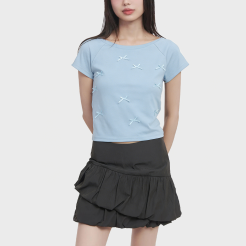 3D Bow Short-Sleeve Top
