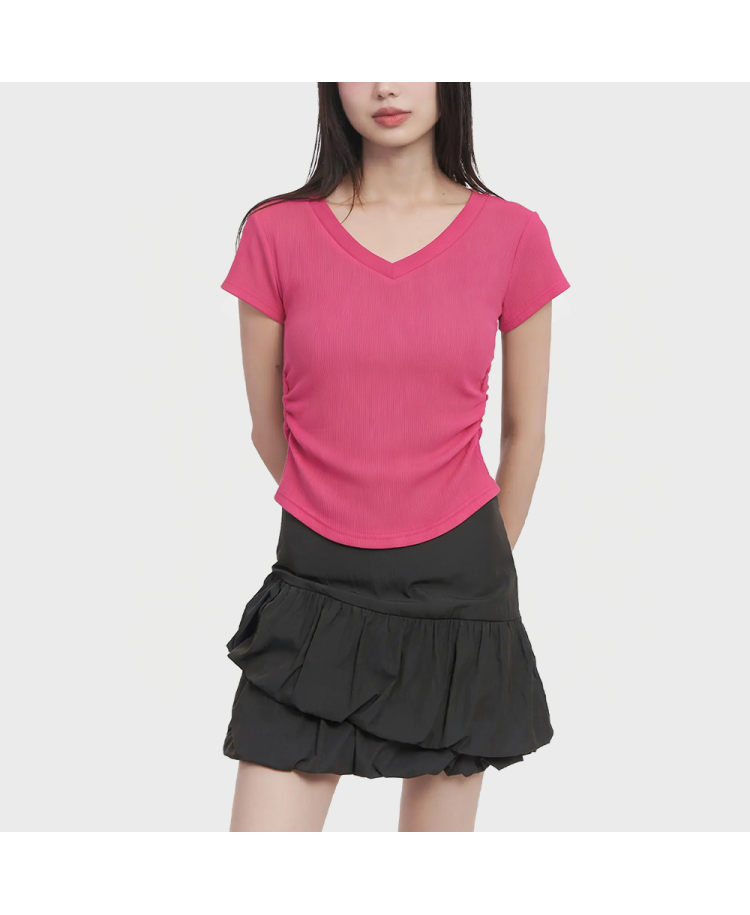 Versatile V-neck Short-sleeved Top