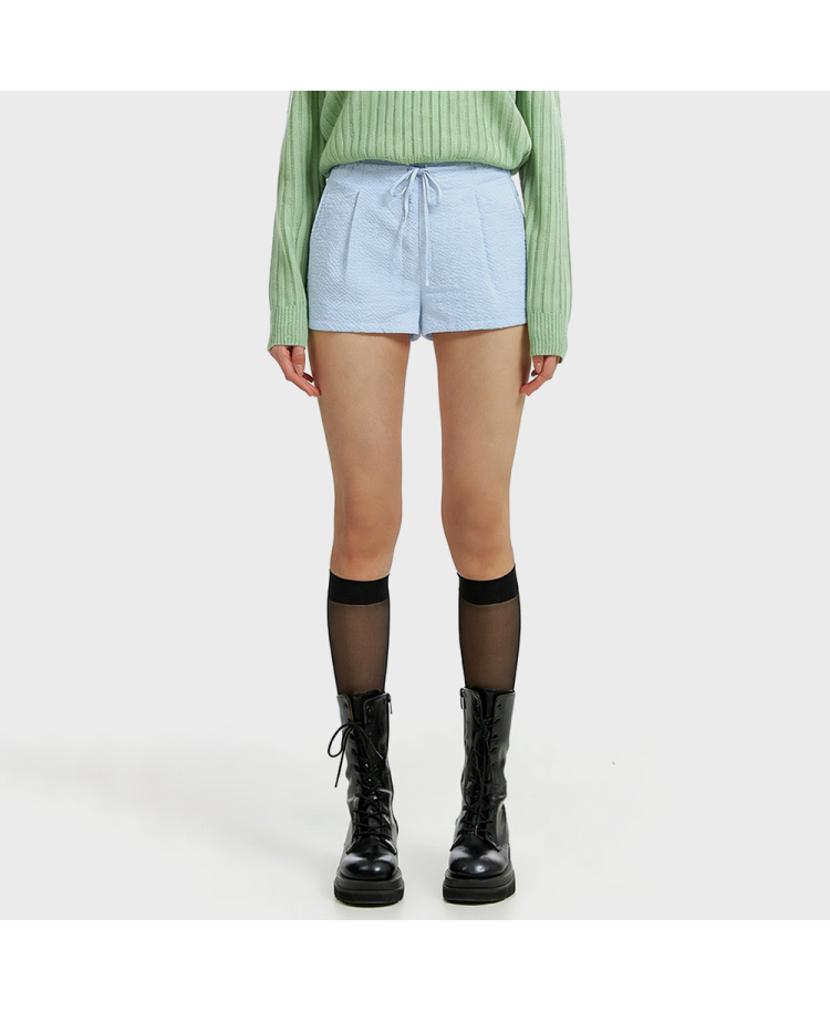 American Retro Plaid Drawstring Elastic Waist Casual Shorts