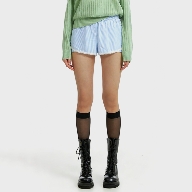 Striped Bow Detail Short Sleeve Shirt