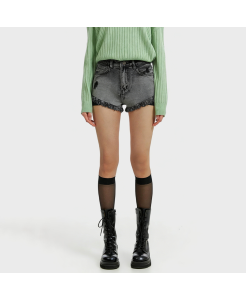 Fringe Denim Shorts