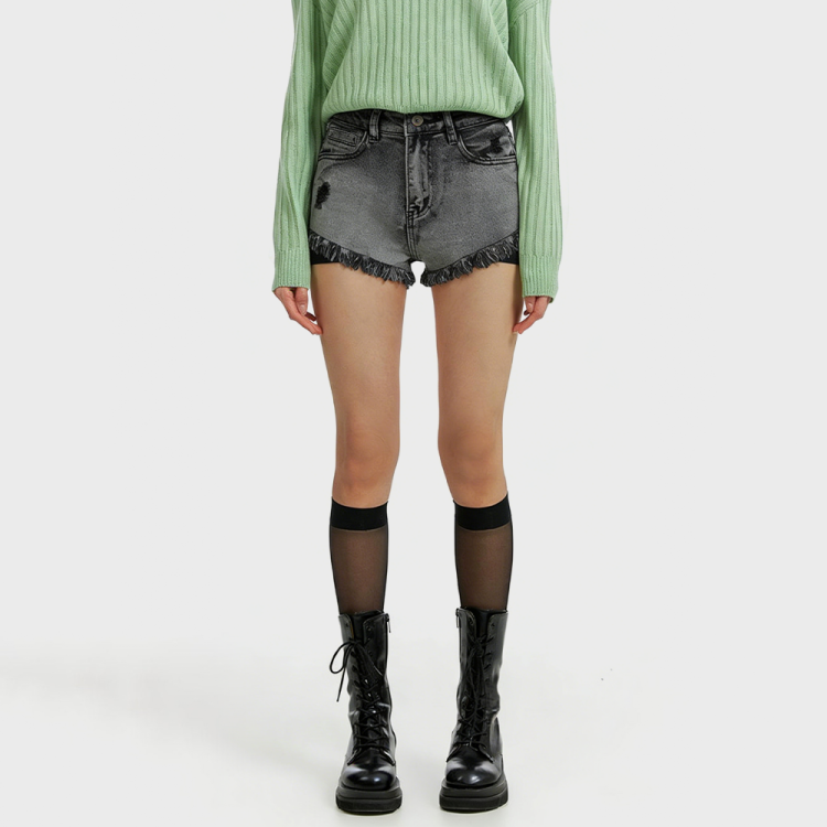 Fringe Denim Shorts